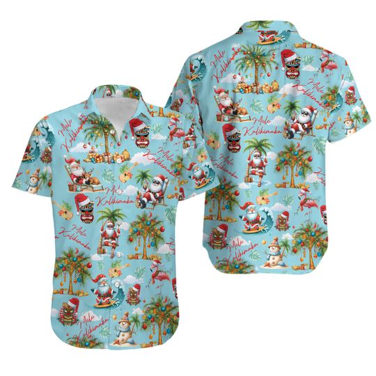 Discover Tropical Christmas Hawaiian Shirt, Mele Kalikimaka Button Down Shirt