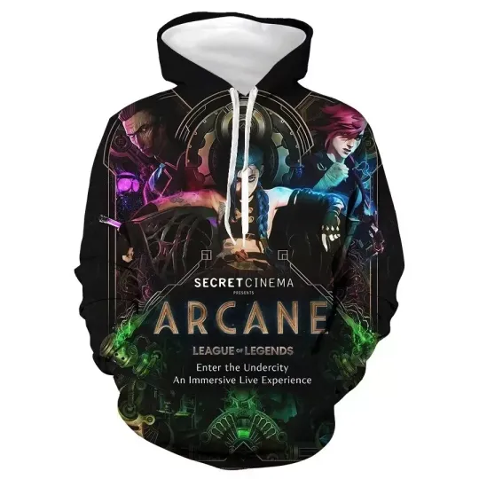 Discover Anime Arcane League Of Legends 3D Hoodie Men Women Gift For Xmas