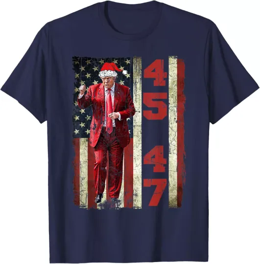 Discover 45 47 Trump Dance Christmas Vintage Usa Flag T-shirt