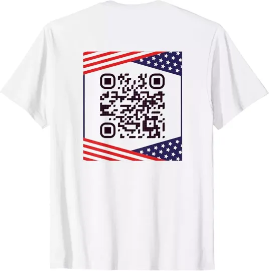 Discover Funny QR President Trump 45/47 Tee Trump Dancing Code (back) T-Shirt