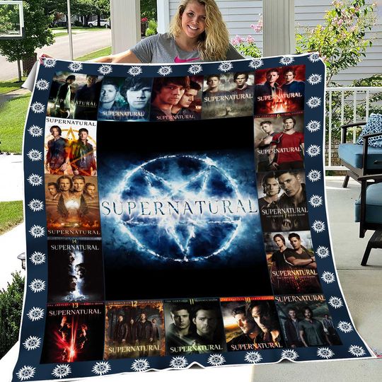 Discover Supernatural Fleece Blanket | Sam Winchester Dean Winchester Blanket