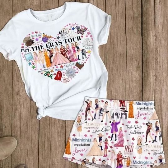 Discover Taylorr Swifts version White Short Pajamas Set, Taylorr Swifts version 2024 Set
