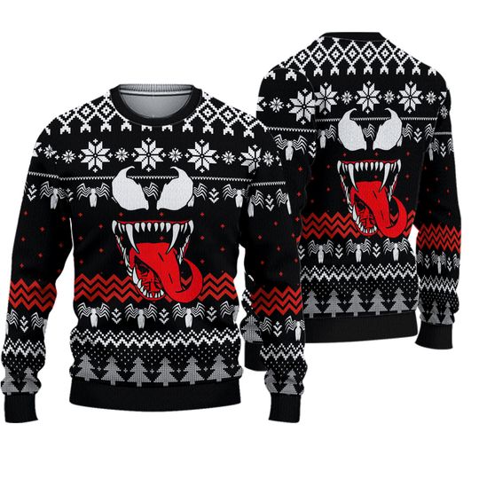 Discover Venom Ugly Christmas Sweater, Superhero Venom Xmas Ugly Sweatshirt