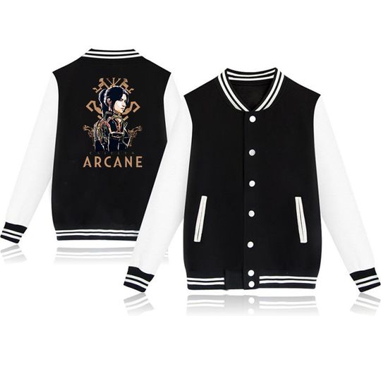 Discover Arcane Season 2 Caitlyn Color Blocked Sleeved Baseball Jacket
