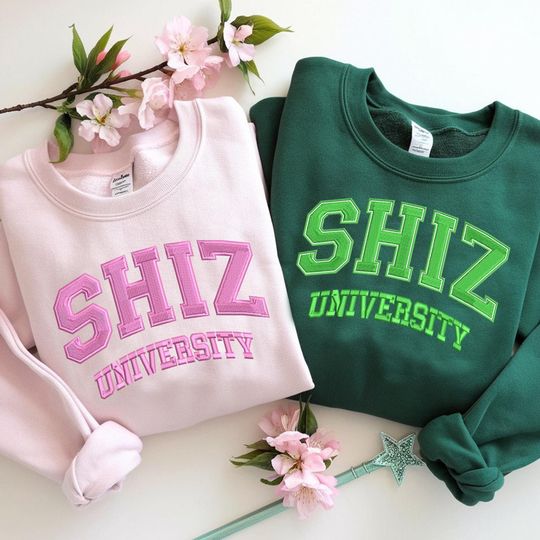 Discover Shiz Sweatshirt Embroidered Wickeds Movie, Wizard Shiz University Sweatshirt