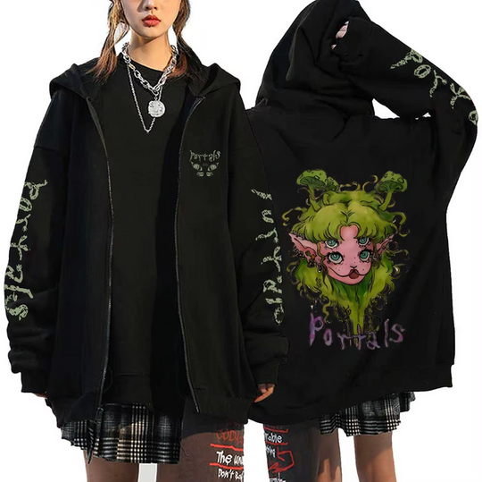 Discover Melanie Martinez Portals Tour Zip Up Hoodies Casual Women Hooded Sweatshirts Popular Trendy Streetwear Zipper Jacket Y2K Coats