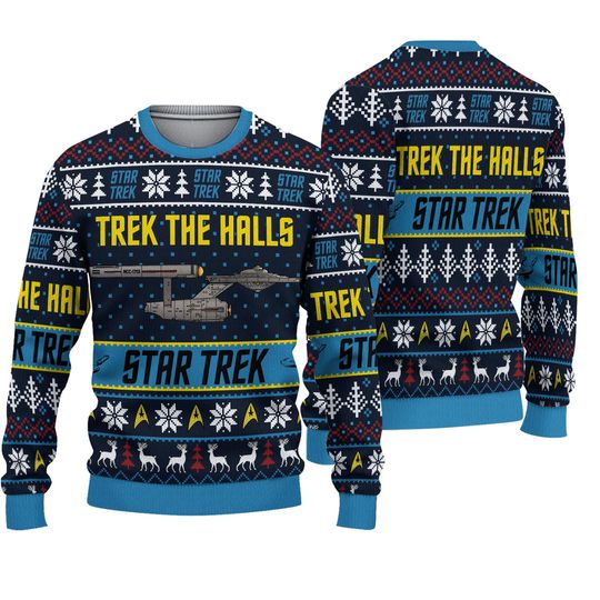 Discover Trek the Halls Ugly Knitted Christmas Sweatshirt