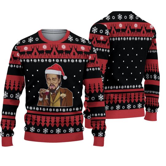 Discover Christmas Leonardo Dicaprio Sweater, Laughing Leo Christmas