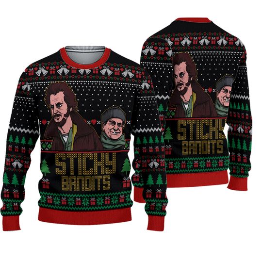 Discover Christmas Wet Bandits Ugly Sweater, Home Alone Sweater