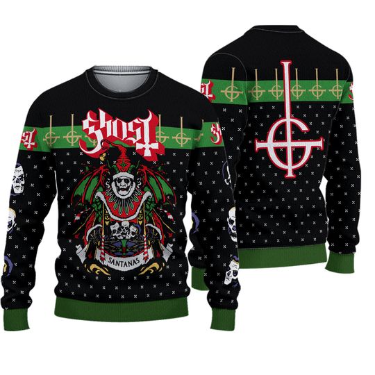 Discover Ghost Band Santanas Signature Rock Band Ugly Christmas Sweater