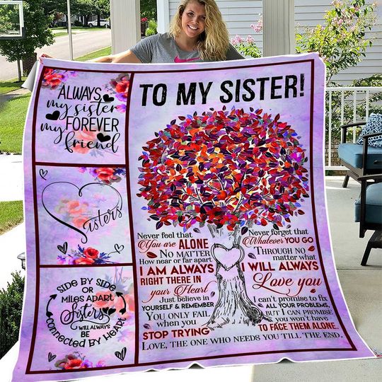 Discover To My Sister Fleece Sherpa Blanket Blankets Birthday Gifts
