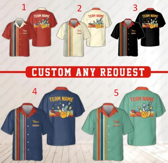 Discover Personalized Bowling Hawaiian Shirt, Custom Name Bowling Team