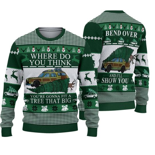 Discover You're Gonna Fit A Tree That Big Ugly Sweater, Christmas Sweater, Xmas Sweater Family Gift