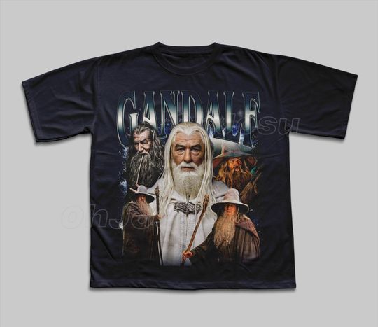 Discover Vintage Gandalf 90s Grapic tshirt, LOTR fan gift, Wizard shirt