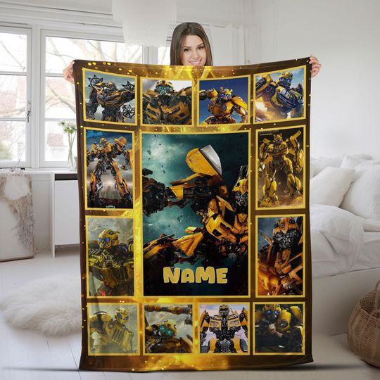 Discover Custom Transformer Blanket, Personalized BumbleBee Blankets, Boy Bed Room Blanket