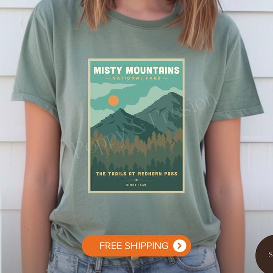 Discover Misty Mountains National Park Shirt Middle Earth Inspired