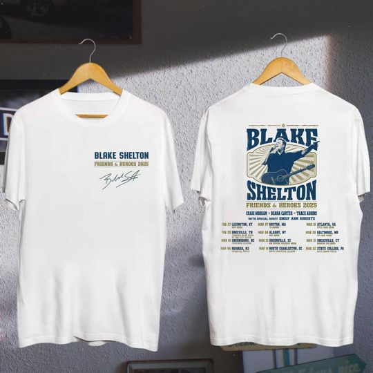 Discover Blake Shelton Friends & Heroes Tour 2025 Shirt