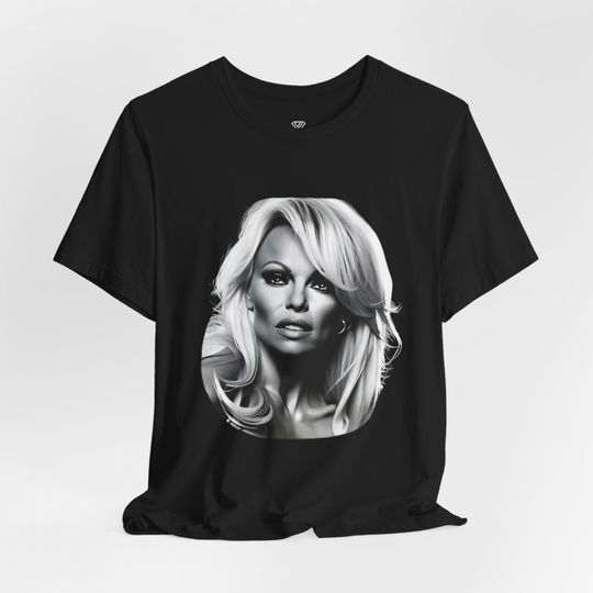Discover Pamela Anderson Unisex Tee, Black and White Artwork Shirt, Celebrity Graphic Tee