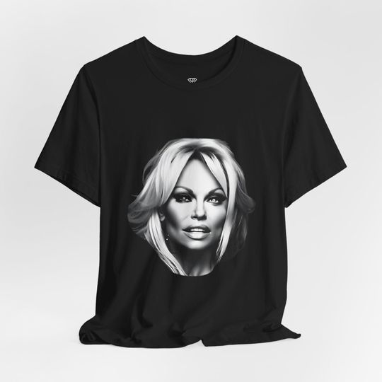 Discover Pamela Anderson Unisex Tee, Black and White Artwork Shirt, Graphic Tshirt, Celebrity Print Top