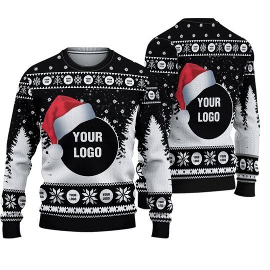 Discover Custom Company Logo Ugly Christmas Sweater, Personalized Logo Xmas