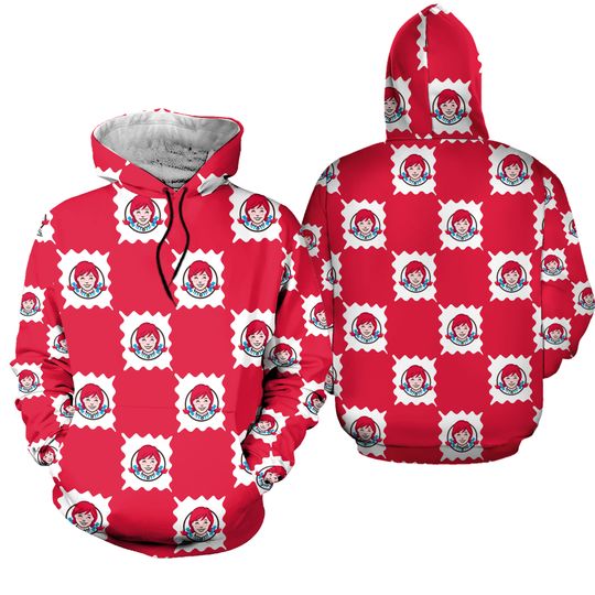 Discover Wendy's Hoodie, Fast Food 3D Printed Hoodie