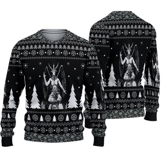 Discover Merry Satan Christmas Sweater, Gothic Ugly Christmas