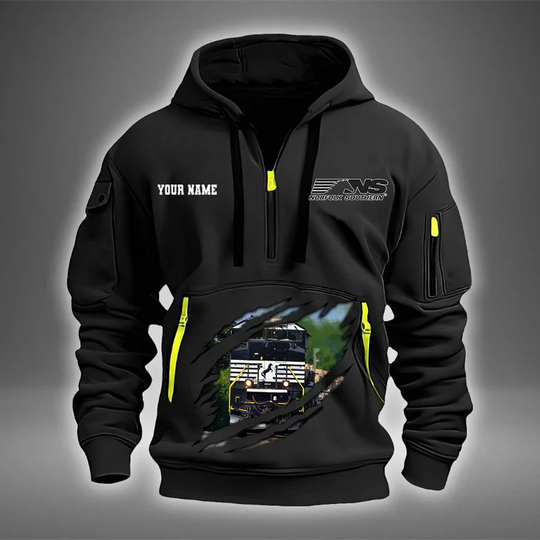 Discover Personalized Name Norfolk Southern Railway 2D Quarter Zip Hoodie