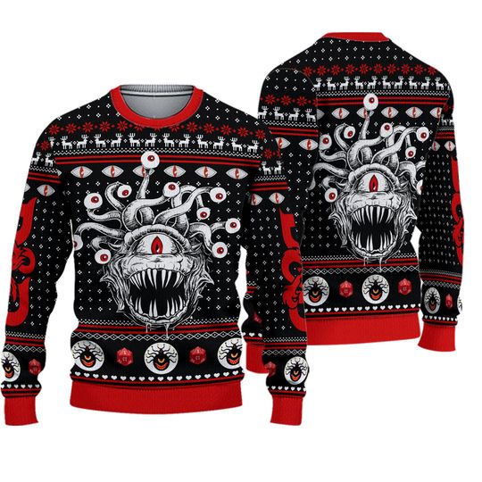 Discover Beholder Dungeons and Dragons Ugly Christmas Sweater