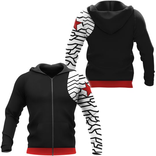 Discover Winter Soldier Hoodie, Superhero Custome 3D Zip Hoodie
