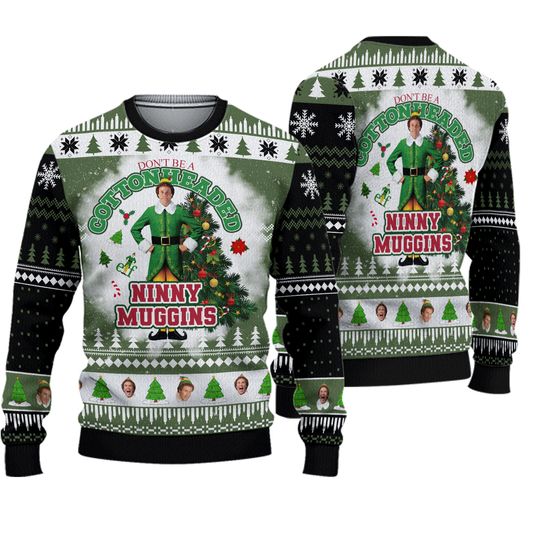 Discover Buddy The Elf Christmas Ugly Sweater, Elf Cotton Headed Ninny Muggins Sweater