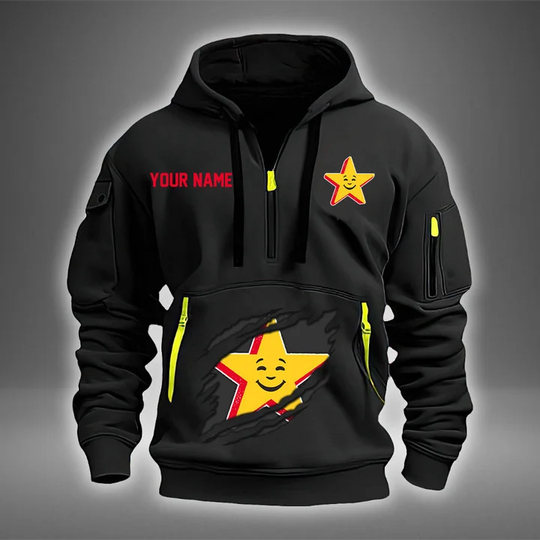 Discover HARDEE'S Quarter Zip Hoodies Pullover Tactical Hooded Sweatshirt XTHS2847
