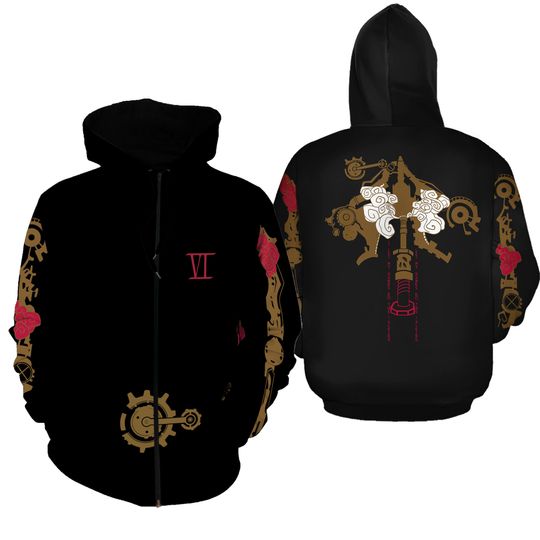 Discover Unisex League Of Legends Arcane Vi Pullover Hoodie With Zipper Closure,Birthday gifts