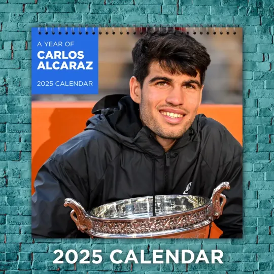 Discover Carlos Alcaraz 2025 Tennis Stars Calendar, 12-Month Athlete Wall Calendar