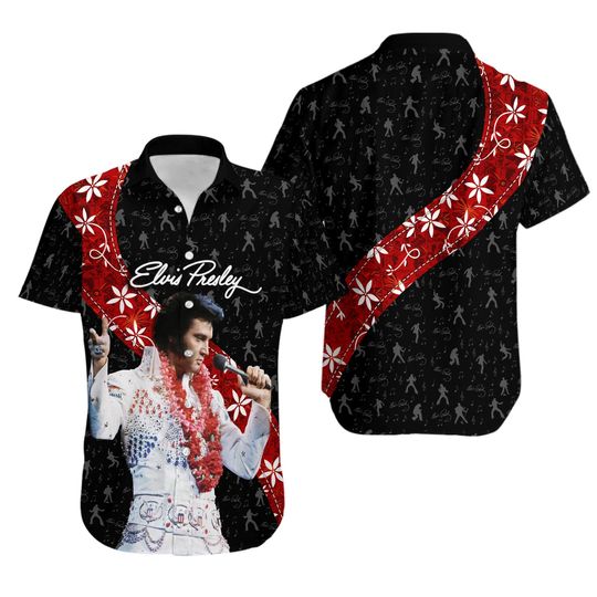 Discover Elvis Presley Shirt, Elvis Presley Hawaiian Shirt, Elvis Presley Shorts, Elvis The King Of Rock Roll Hawaiian Shirt, Elvis Hawaii Shirt