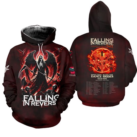 Discover Falling In Reverse The Popular Mons Tour With Guest 2024 Hoodie 3D