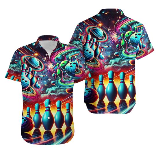 Discover Galaxy Bowling Team Hawaiian Shirt