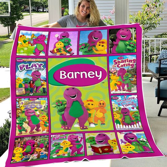 Discover Custom Barney and Friends Blanket, Barney the Dinosaur Fleece Blanket