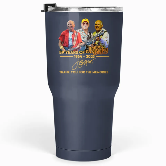 Discover Vintage Jimmy Buffett 59 Years Anniversary 1964 - 2003 Tumblers 30 oz