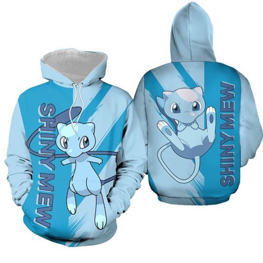 Discover Mew 3D Hoodie Shiny Mew Japanese Anime Hoodie Shirt Gift