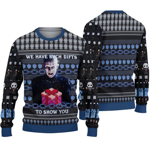Discover Pinhead Hell.raiser Ugly Christmas Sweater, Horror Movie Characters