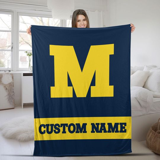 Discover Custom College Blanket, Personalized School Blanket, Gift for Senior 2024, Dorm Blanket