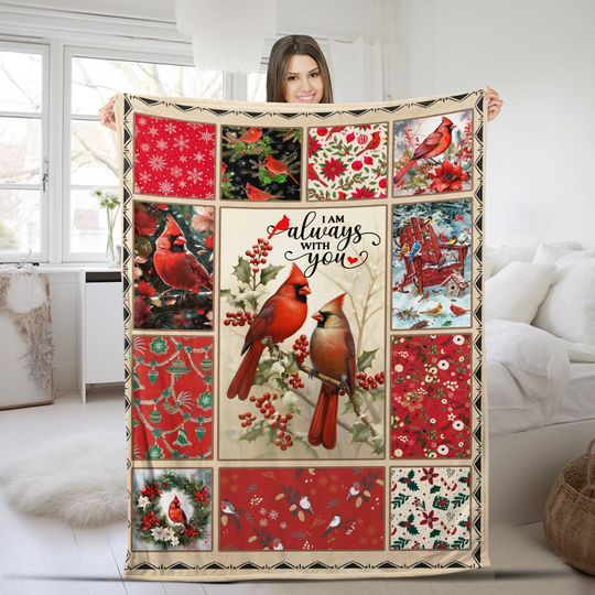 Discover Cardinal Memorial Family Blanket I Am Always With You