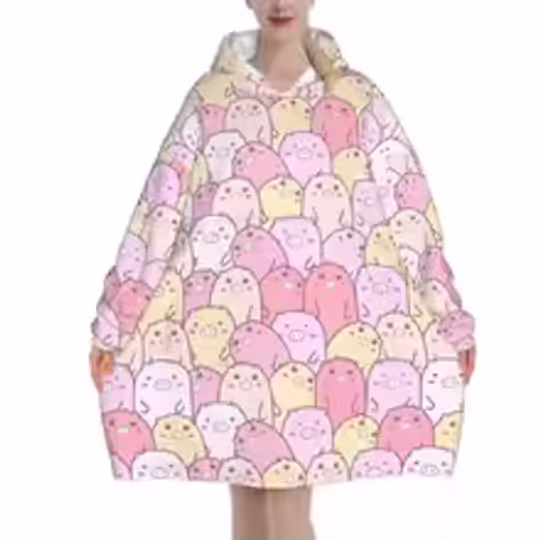 Discover Cute Pig Oversized Blanket Hoodie