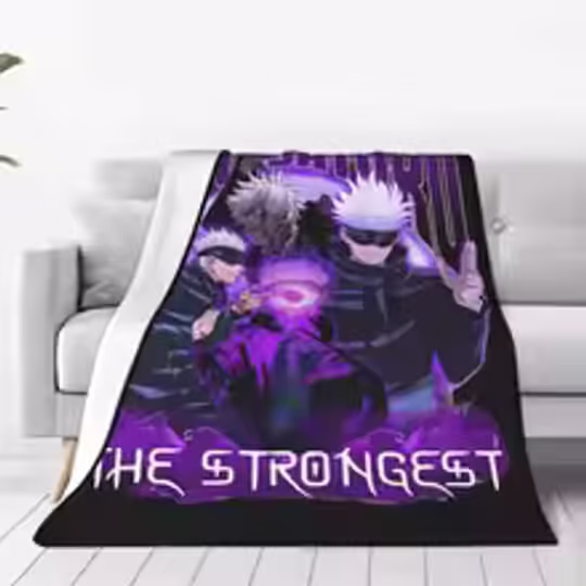 Discover Gojo Satoru JJK Anime Blankets Flannel Decoration Multi-function Super Warm Throw Blanket
