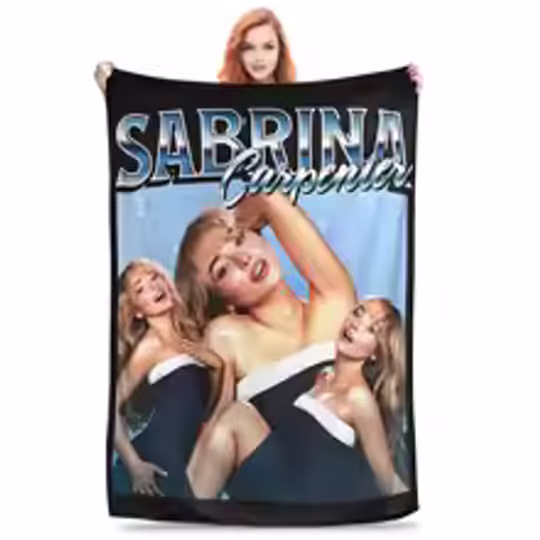 Discover Vintage Sabrina Carpenter Bootleg Throw Blanket Fleece Flannel Lightweight Tour 2024 Bed Blanket Cozy Fluffy