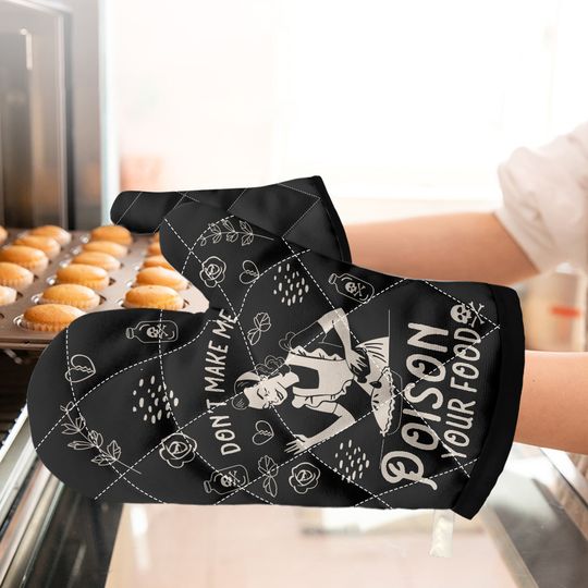 Discover Don't Make Me Poison Your Food Oven Mitt, Housewarming Gift, Pot Holder, Christmas Gift, Hostess Gift