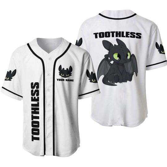 Discover Toothless Jersey Shirt, Custom Toothless Dragon Jersey, Dragon Movie Baseball Jersey