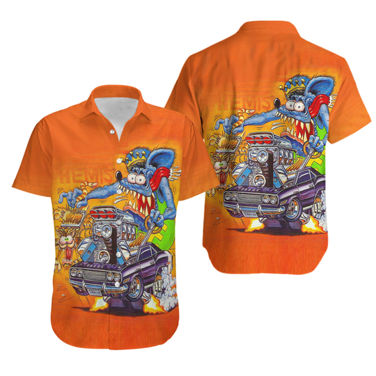 Discover Rat Fink Button Shirt Hot Rod Unisex Hawaiian Shirt