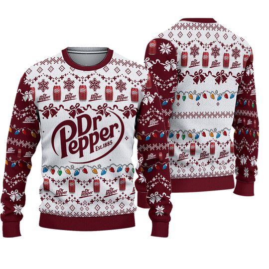 Discover Dr Pepper Christmas Sweater, Soft Drink Lovers Sweater, Beverage Sweater