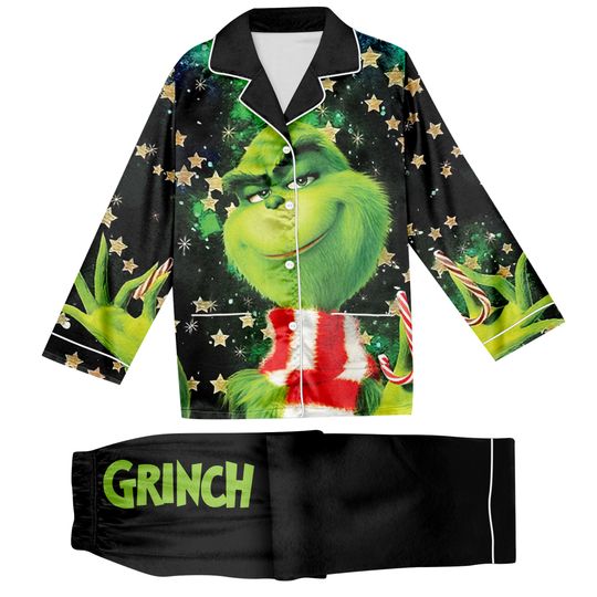 Discover Gri.nch 2024 Christmas Pyjamas Seuss Geisel funny character Pajamas